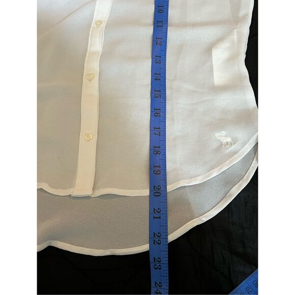 Abercrombie Kids Top Girl Size Medium Ivory Floral Lace Button-Down Shirt Blouse - Picture 8 of 10